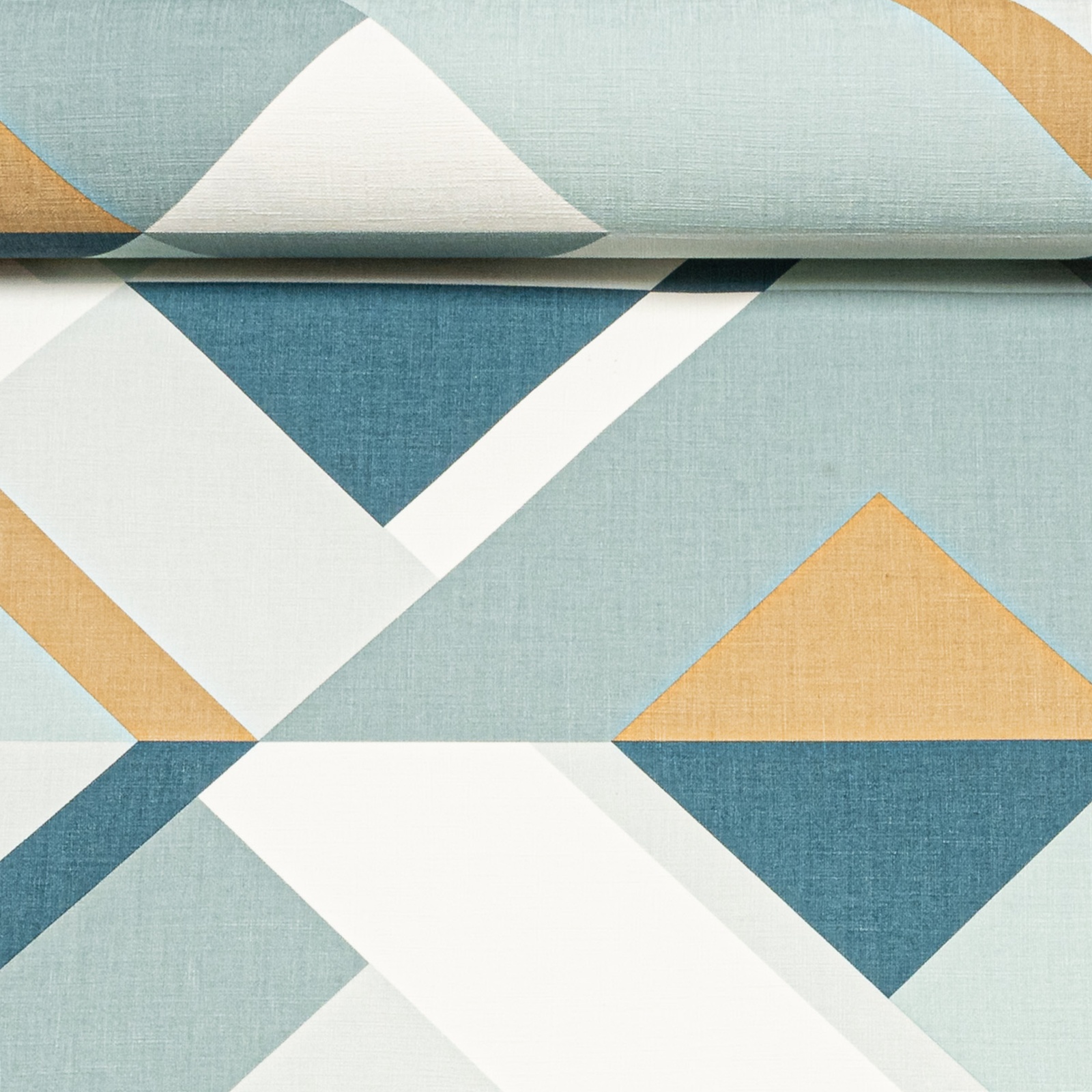 Rasch Geometric Blue White Brown Vinyl Wallpaper - 533118 - Image 4