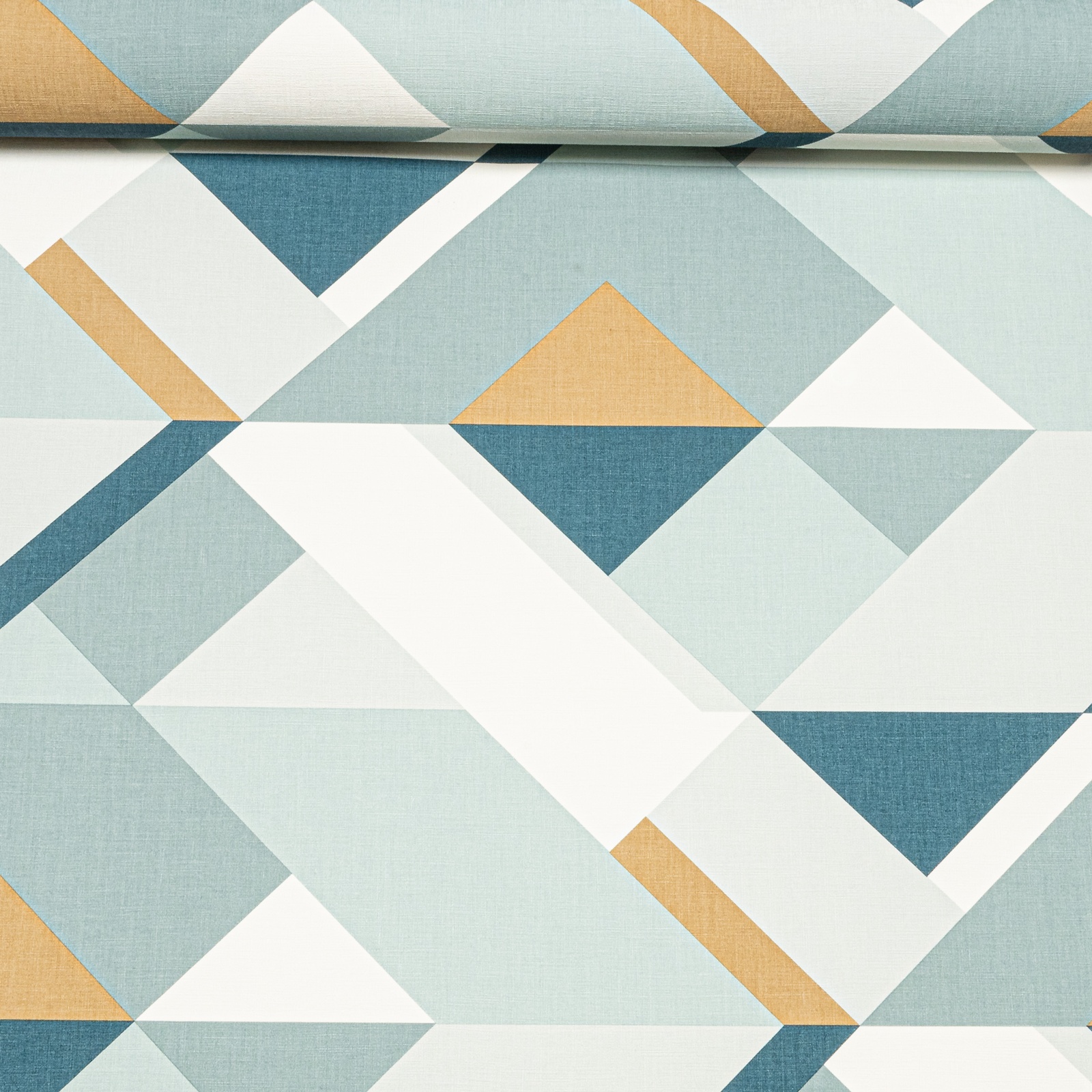 Rasch Geometric Blue White Brown Vinyl Wallpaper - 533118 - Image 6