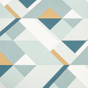 Rasch Geometric Blue White Brown Vinyl Wallpaper - 533118