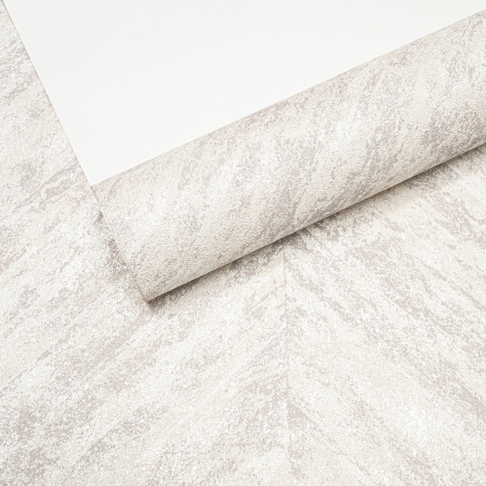 Cream Silver Metallic Shimmer Textured Wallpaper - Image 5