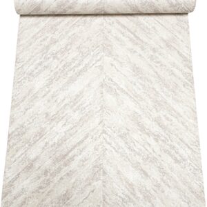 Cream Silver Metallic Shimmer Textured Wallpaper