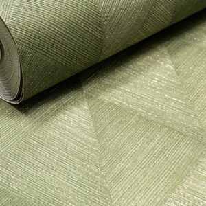 Green Geometric Gold Wallpaper