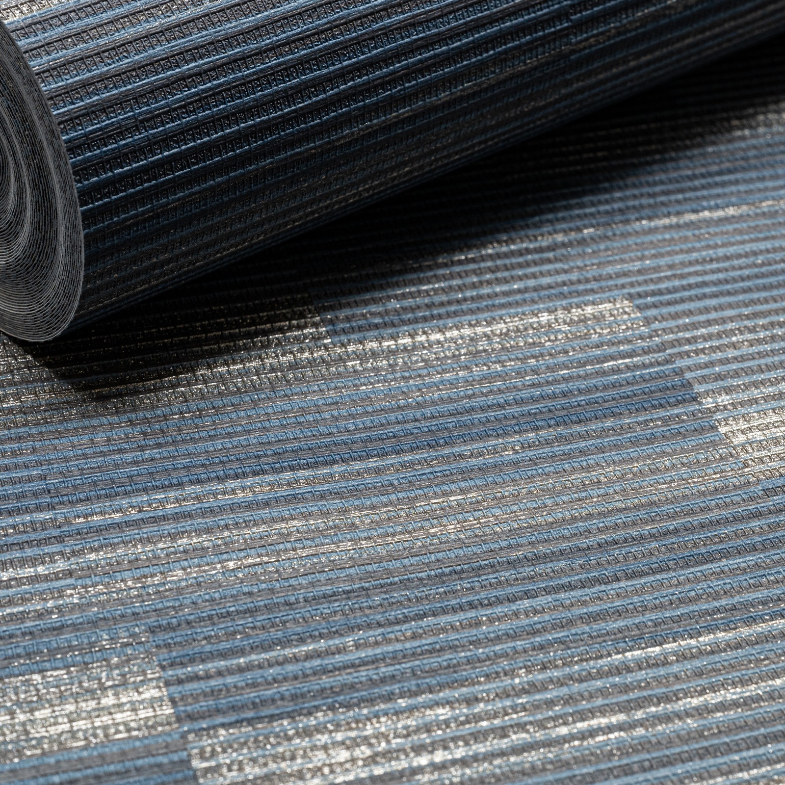 Blue & Gold Metallic Shimmer Slightly Imperfect Wallpaper - Image 3