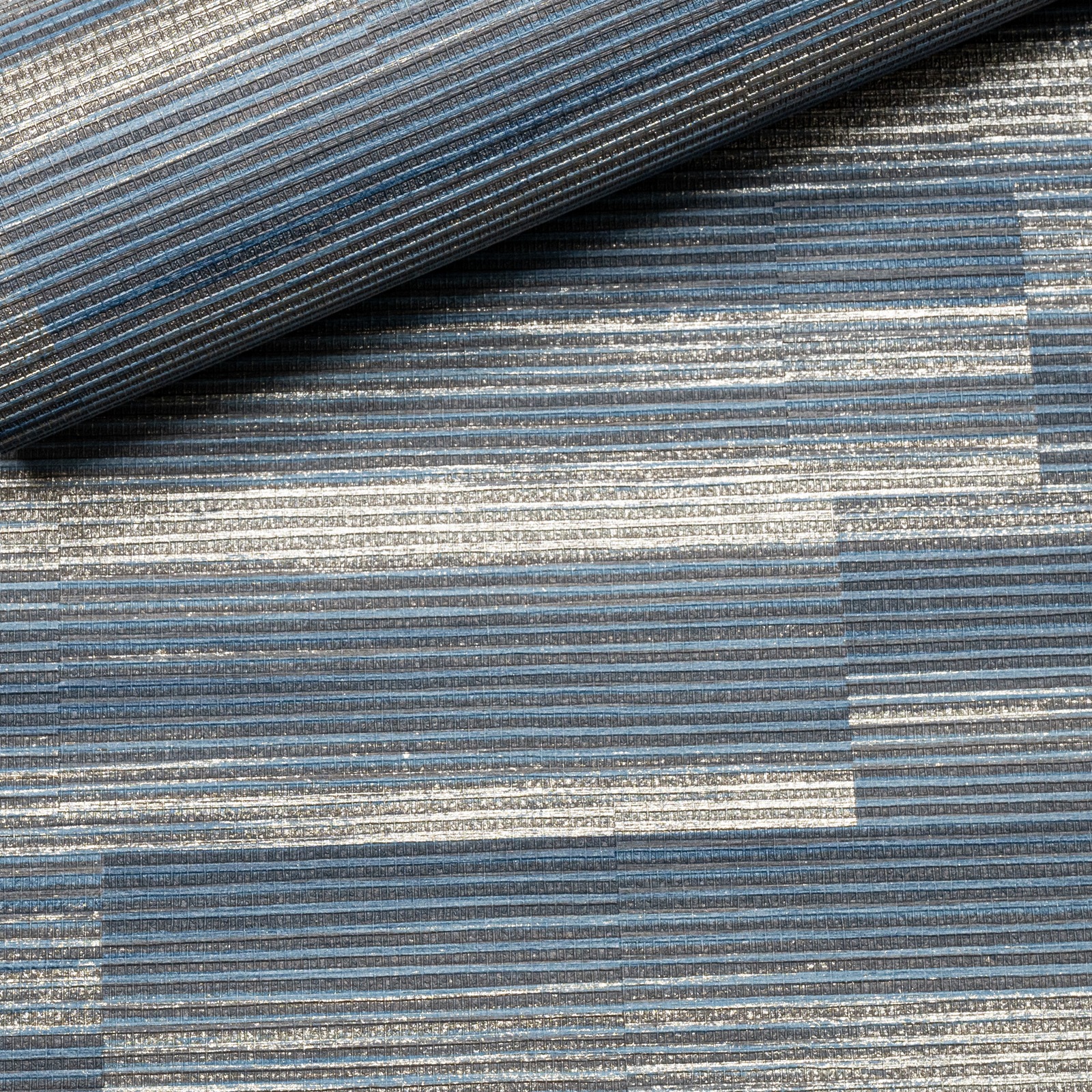 Blue & Gold Metallic Shimmer Slightly Imperfect Wallpaper - Image 2