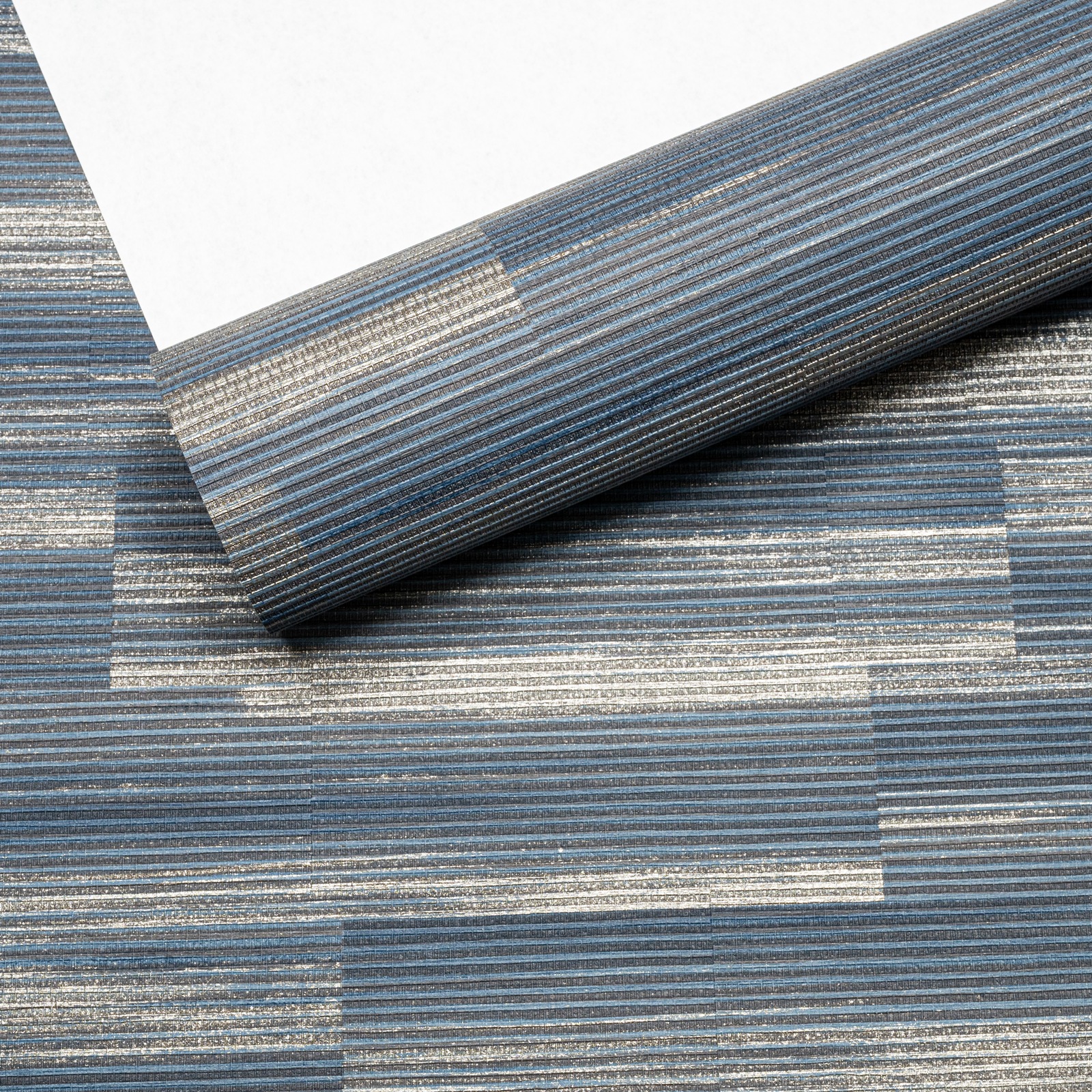 Blue & Gold Metallic Shimmer Slightly Imperfect Wallpaper - Image 5