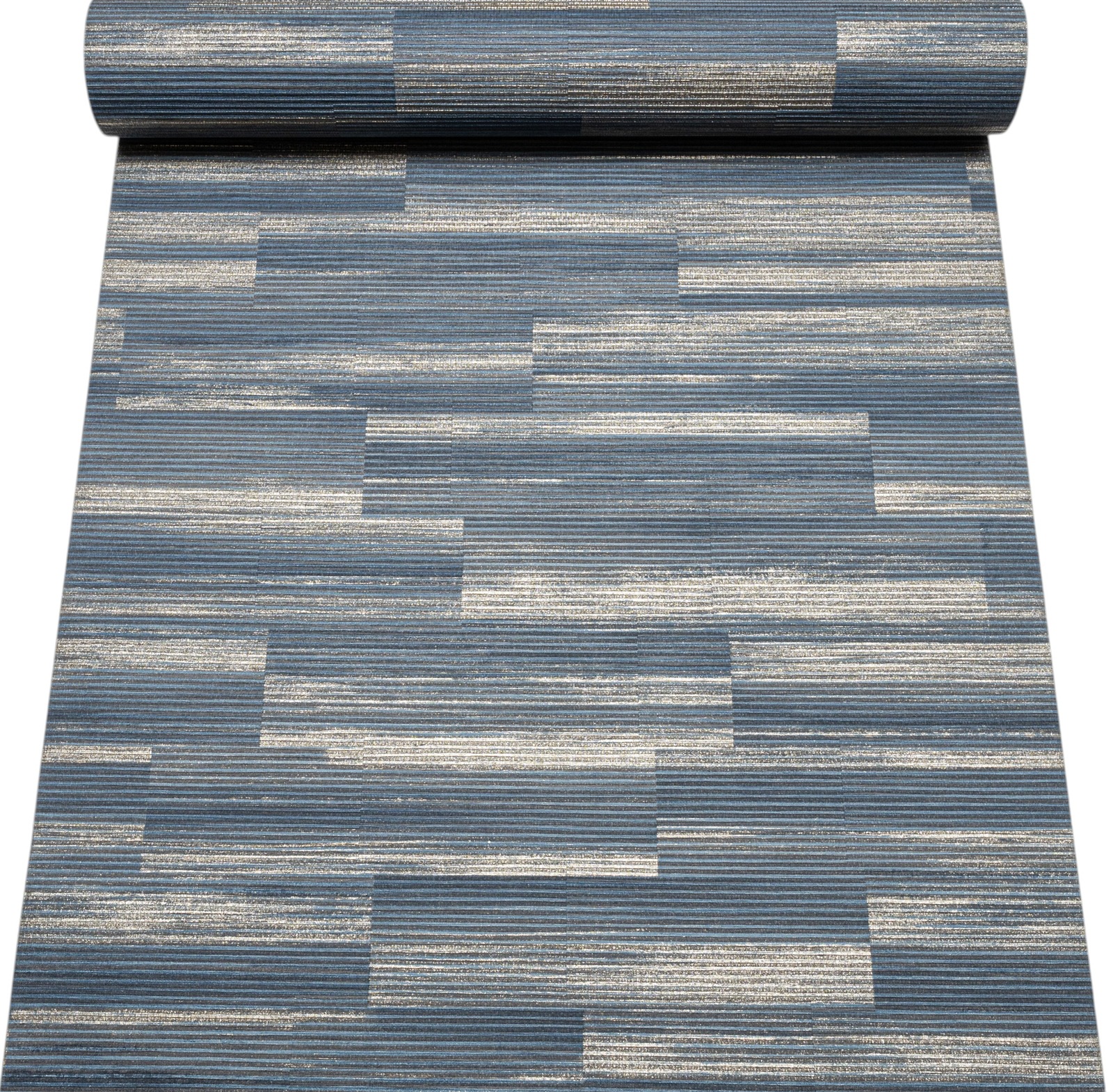 Blue & Gold Metallic Shimmer Slightly Imperfect Wallpaper - Image 6