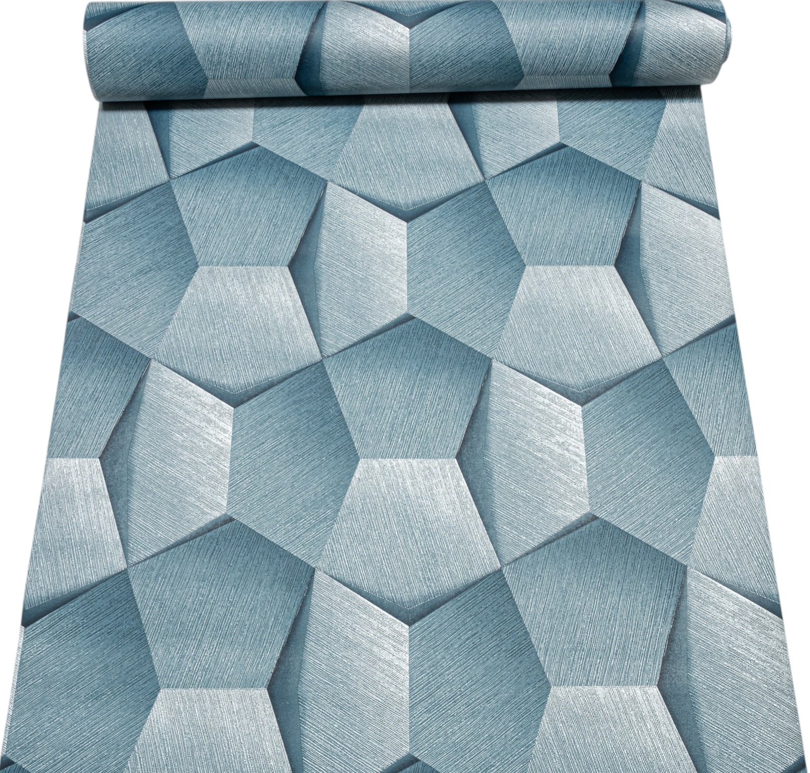 Blue 3D Geometric Effect Slightly Imperfect Wallpaper - Image 7