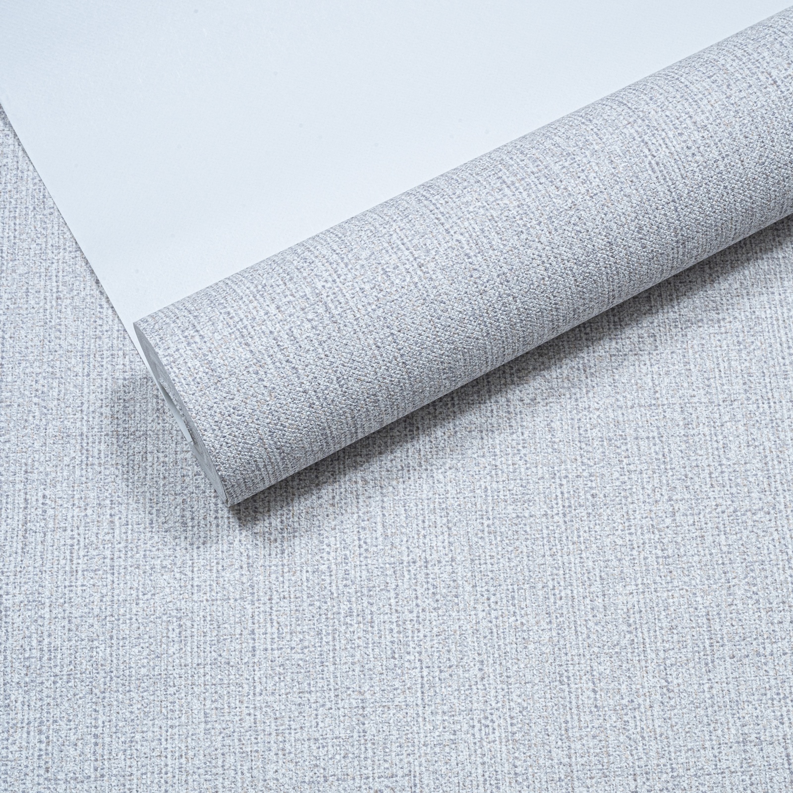 Grey Pale Blue Tones Linen Effect Slightly Imperfect Wallpaper - Image 4