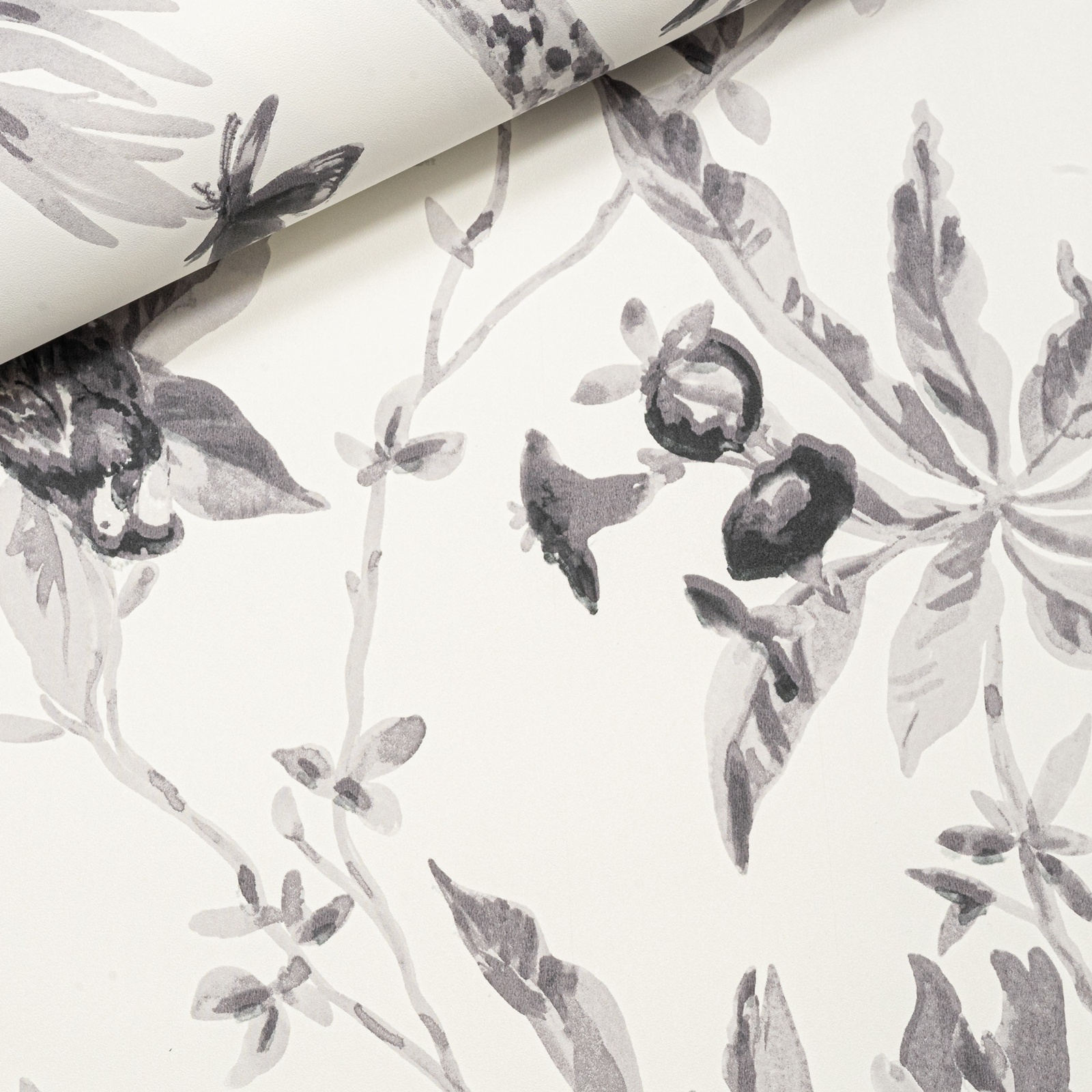 White Grey Jungle Palm Trees Smooth Finish Slightly Imperfect Wallpaper - Image 6