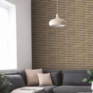 Wood Panel Slats Brown Black Wallpaper - M80608