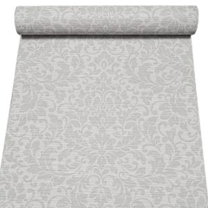 Grey Floral Metallic Shimmer Damask Pattern Wallpaper