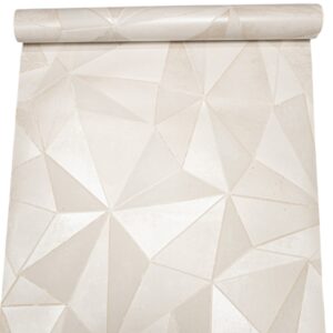 Pearl Cream Shimmer Geometric Pattern Feature Wallpaper