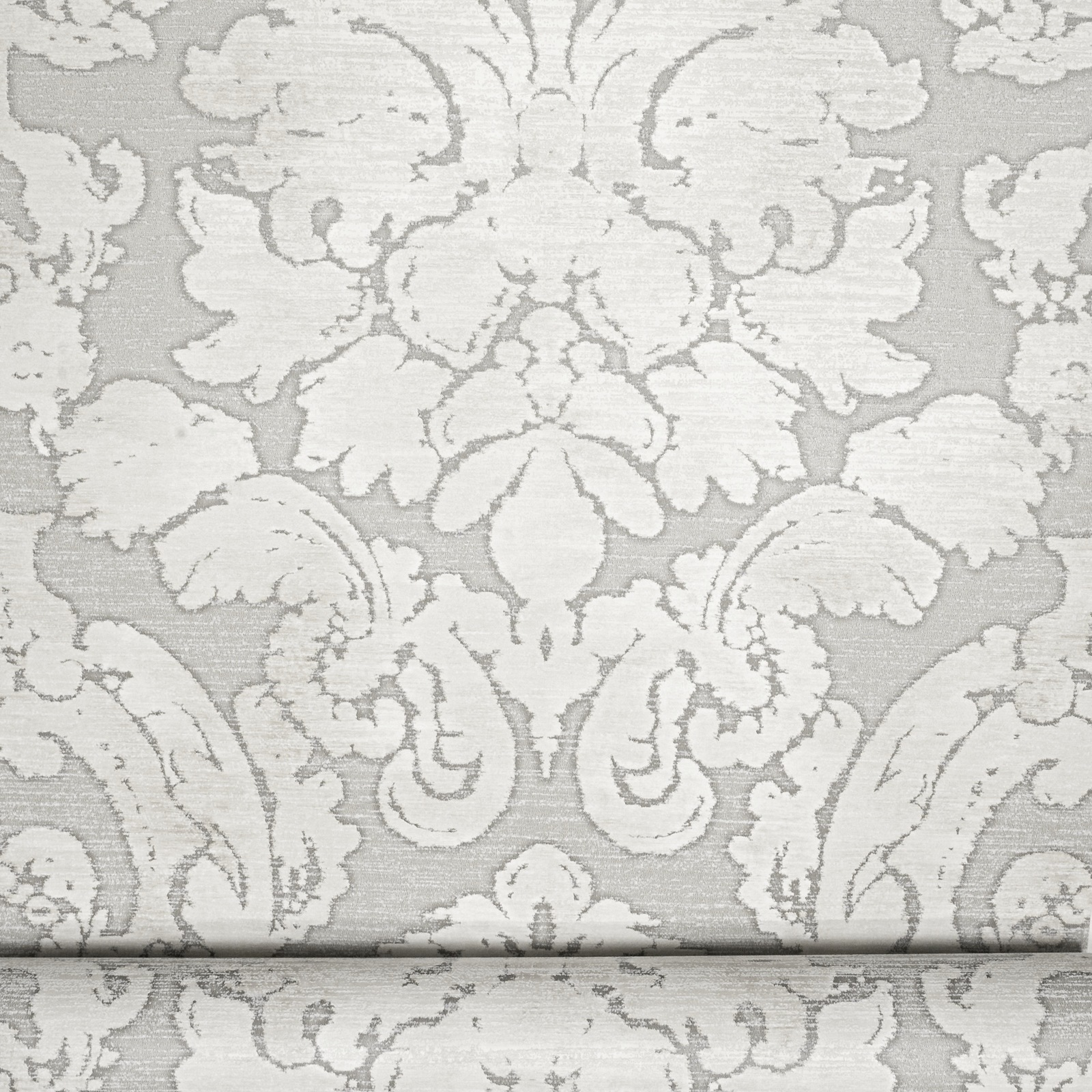 Taupe Champagne Floral Damask Textured Feature Wallpaper - Image 2