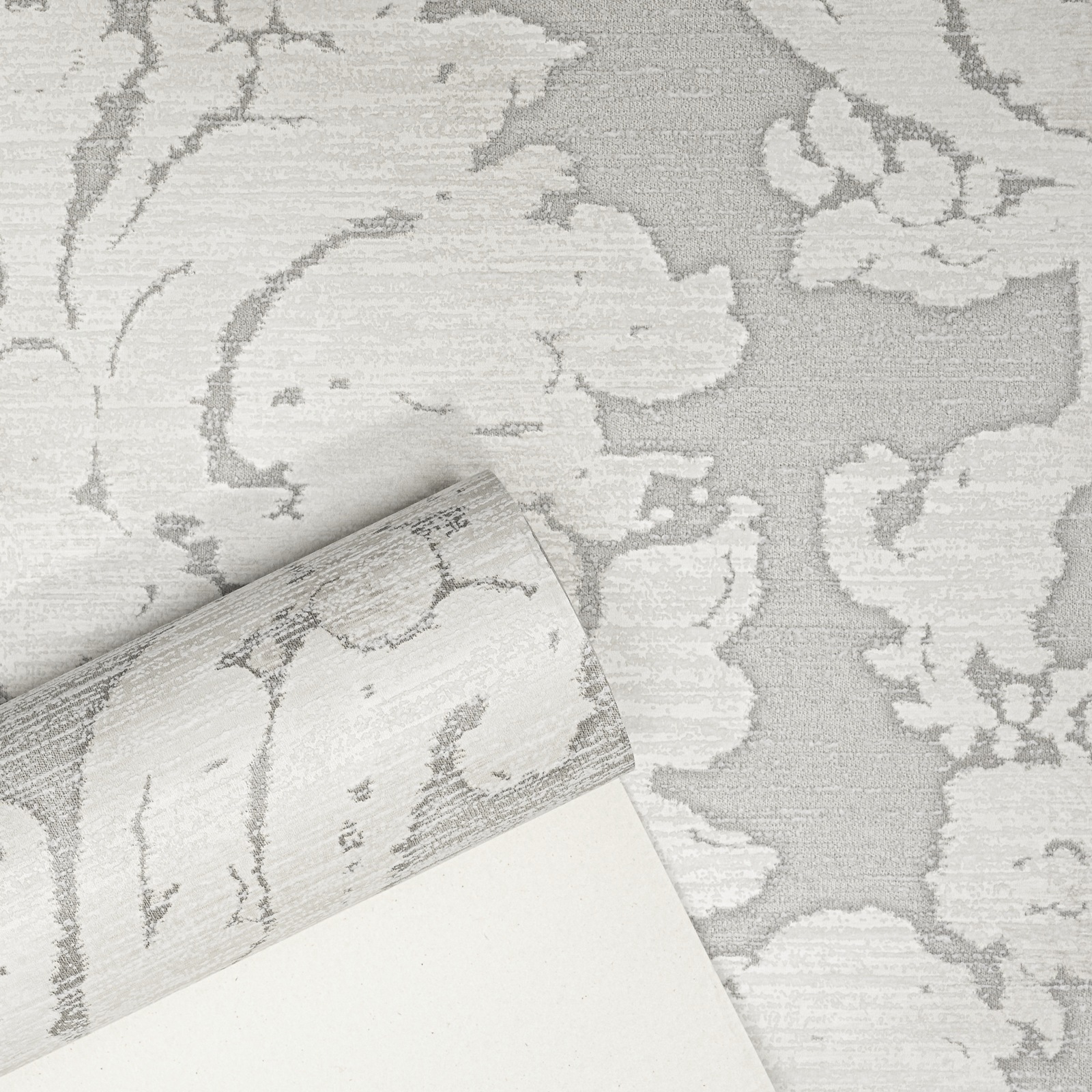Taupe Champagne Floral Damask Textured Feature Wallpaper - Image 4