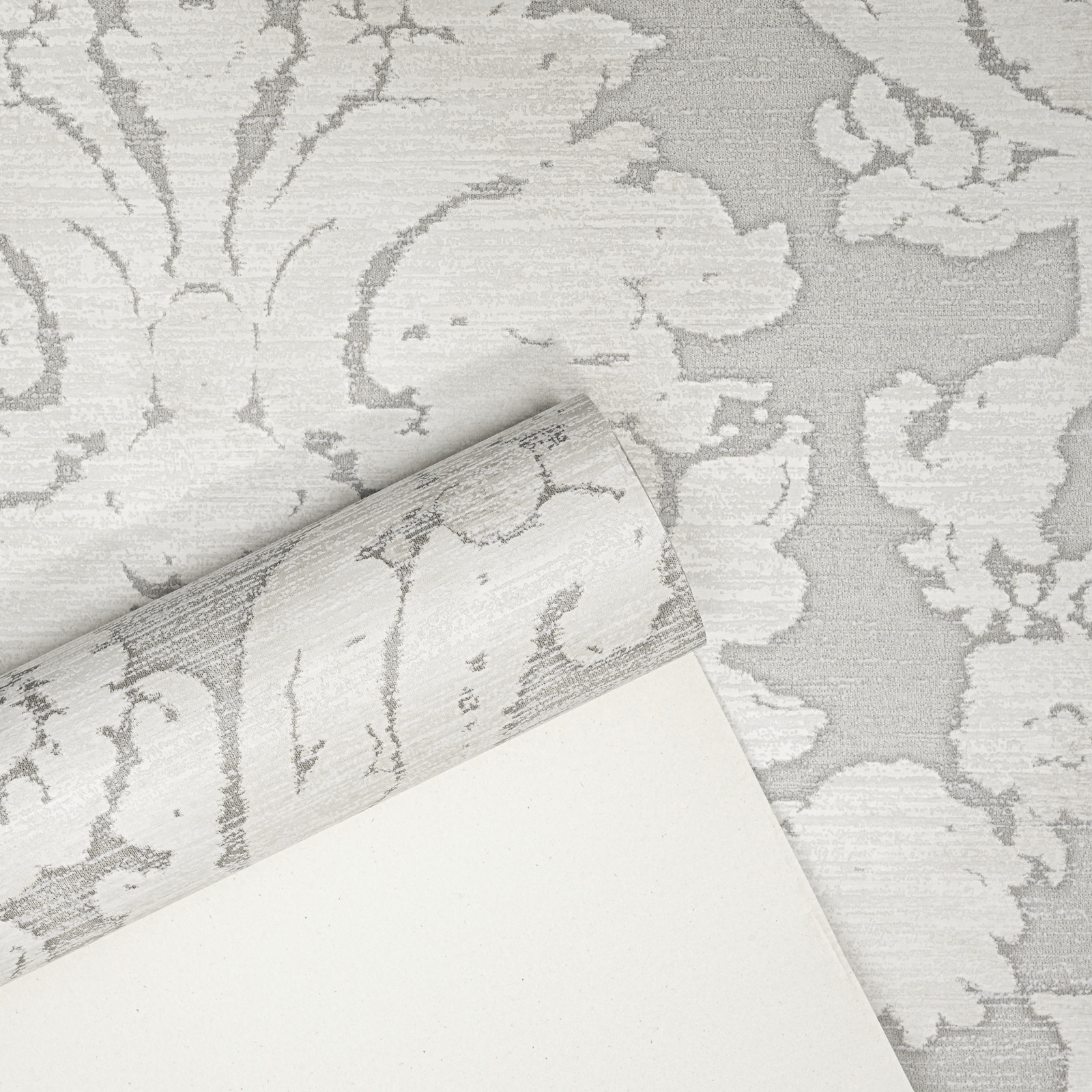 Taupe Champagne Floral Damask Textured Feature Wallpaper - Image 6