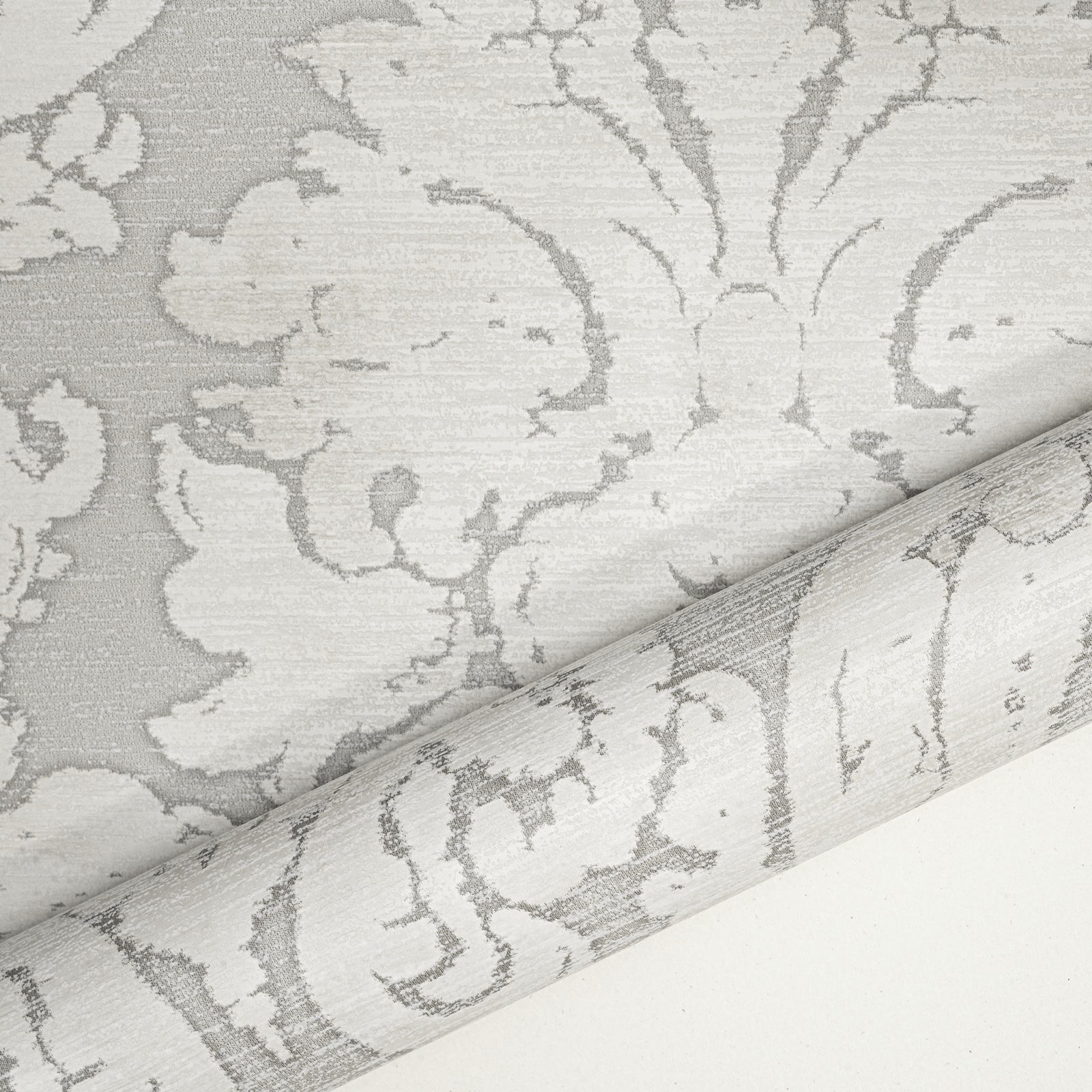 Taupe Champagne Floral Damask Textured Feature Wallpaper - Image 7