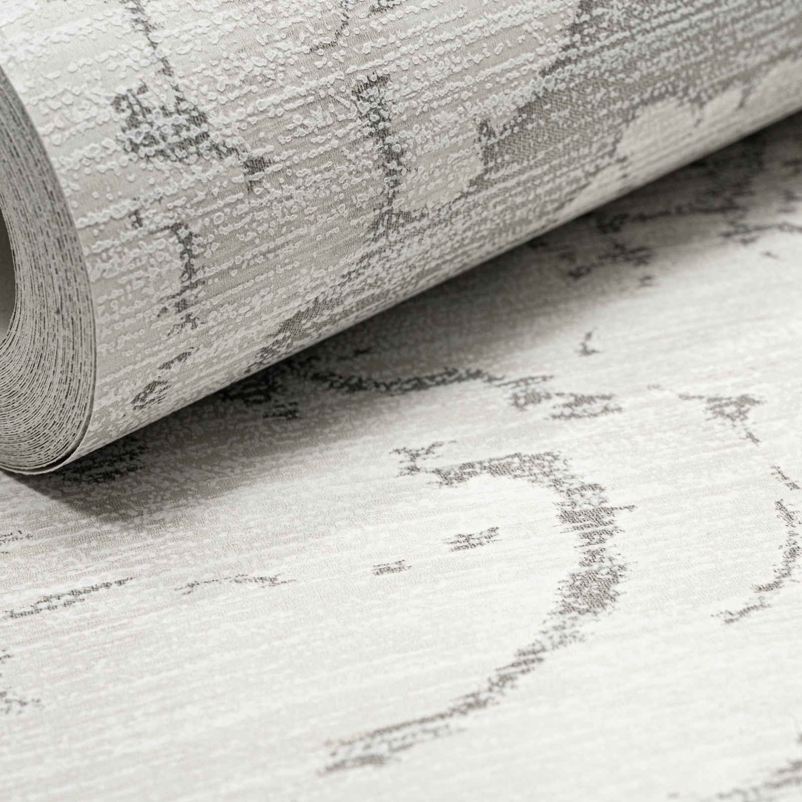 Taupe Champagne Floral Damask Textured Feature Wallpaper - Image 8