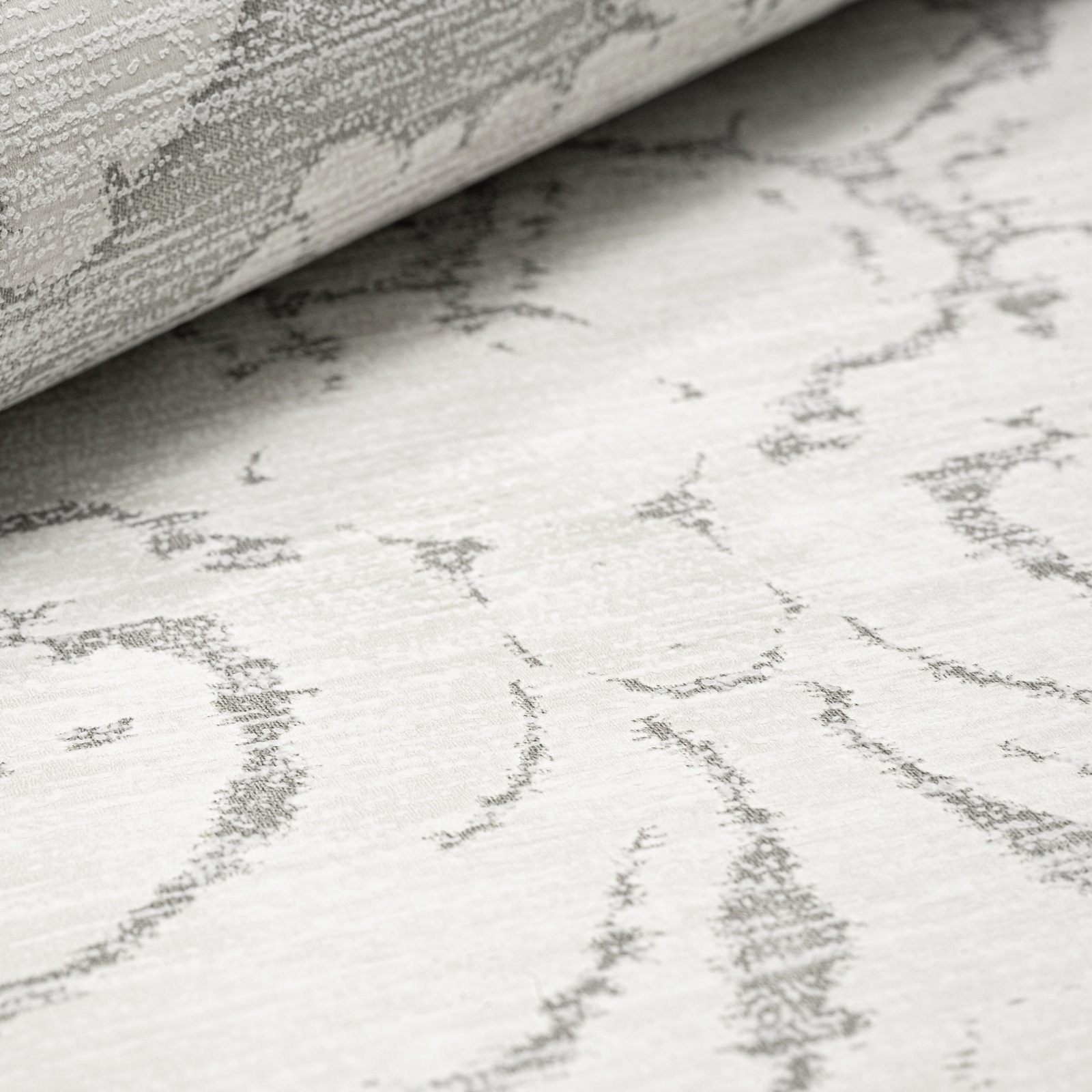 Taupe Champagne Floral Damask Textured Feature Wallpaper - Image 9