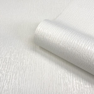 White Paintable Tree Bark Effect Textured Vinyl Wallpaper