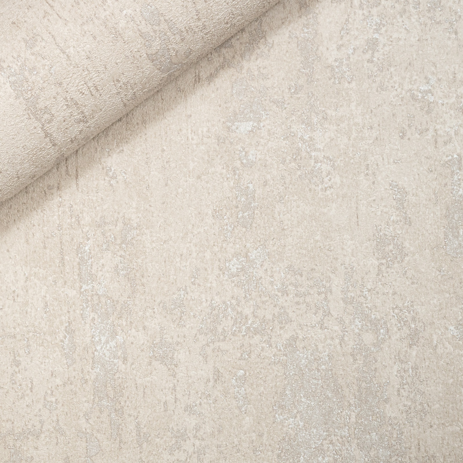 Cream Concrete Industrial Effect Wallpaper Silver Metallic Shimmer Vinyl - Image 8