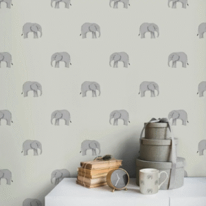 Muriva's Sophie Allport Kids Sage Elephant Wallpaper Thick Heavy Weight Feature Wall