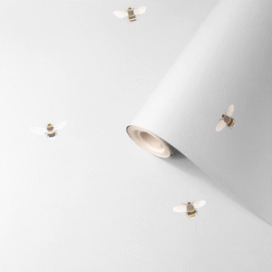 Muriva's Sophie Allport Plain Grey Bee Wallpaper Heave Weight Thick Feature
