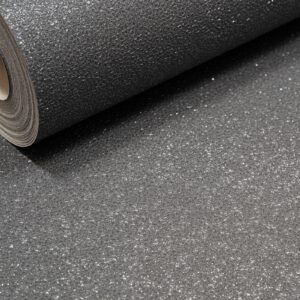 Plain Black Glitter Textured Wallpaper Thick Heavyweight Vinyl