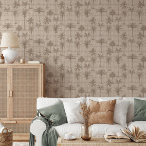 Muriva Makisu Natural Wallpaper Palm Tree Bamboo Textured Effect Vinyl Feature