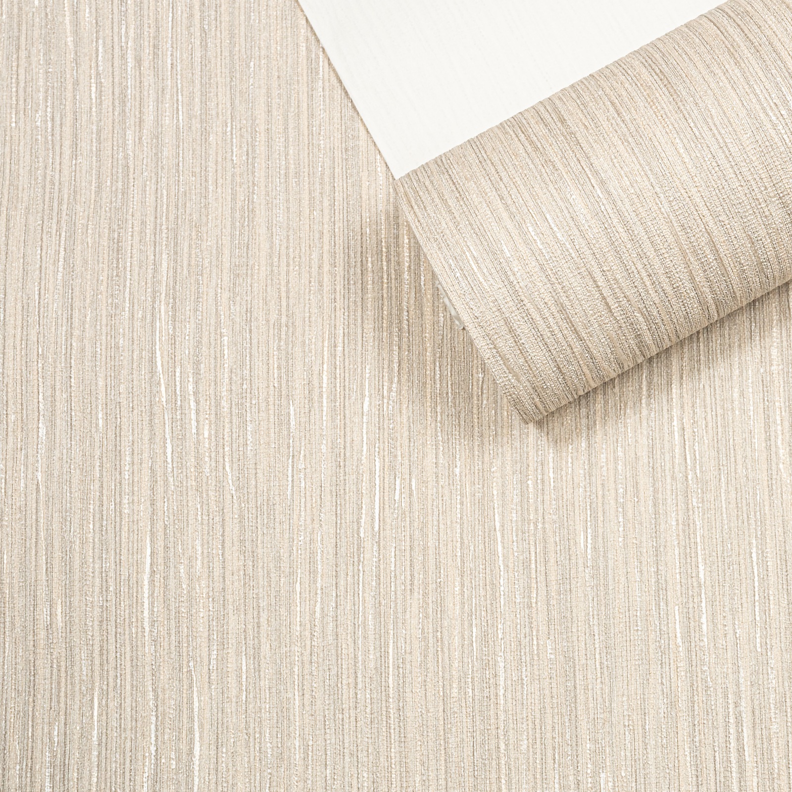 Cream Beige Mix Stripe Metallic Shimmer Wallpaper Thick Heavyweight Vinyl - Image 7