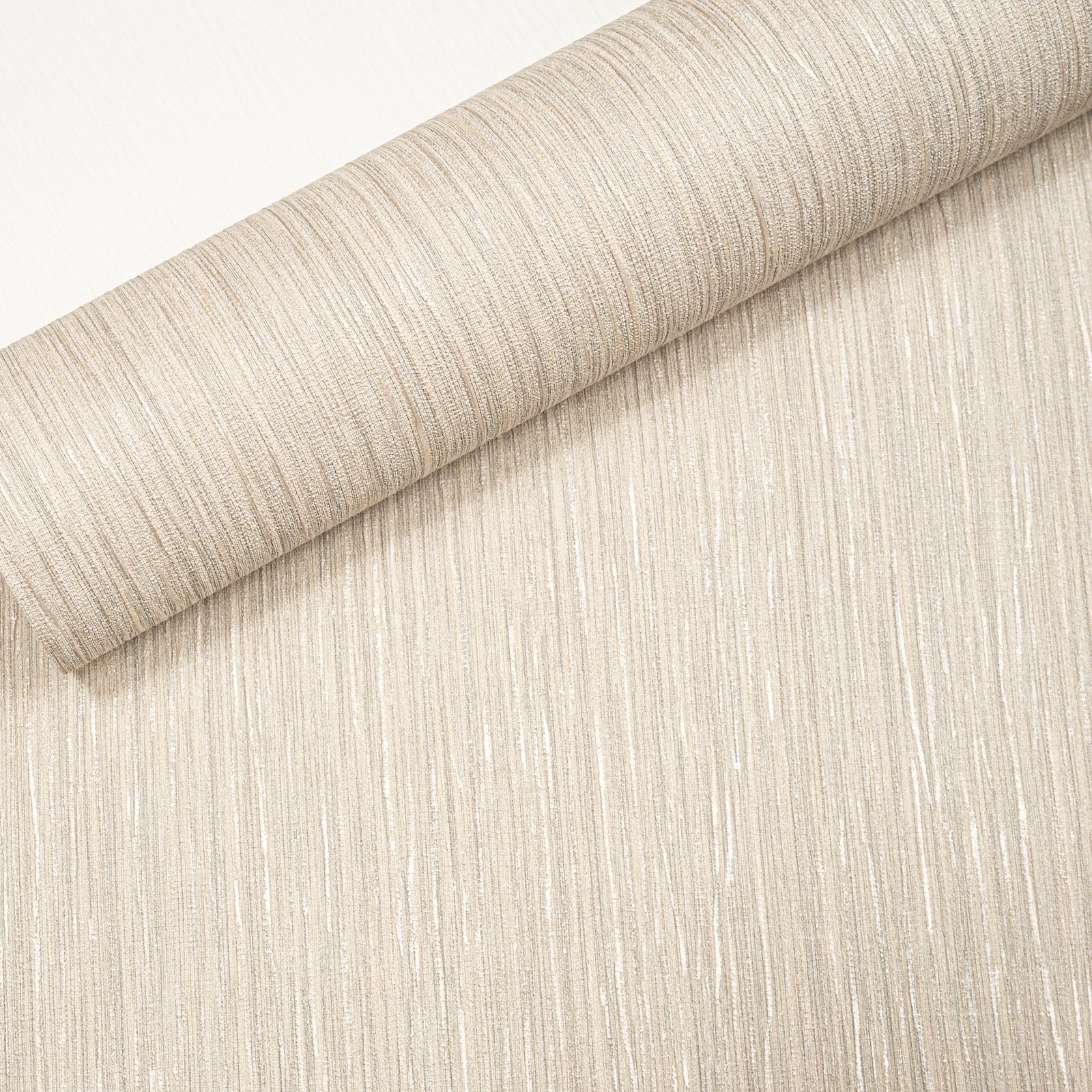 Cream Beige Mix Stripe Metallic Shimmer Wallpaper Thick Heavyweight Vinyl - Image 4