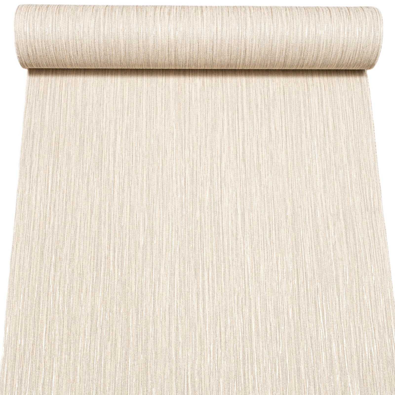 Cream Beige Mix Stripe Metallic Shimmer Wallpaper Thick Heavyweight Vinyl - Image 2