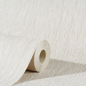 Plain Ivory Cream Shimmer Textured Silver Glitter Slightly Imperfect Vinyl Wallpaper