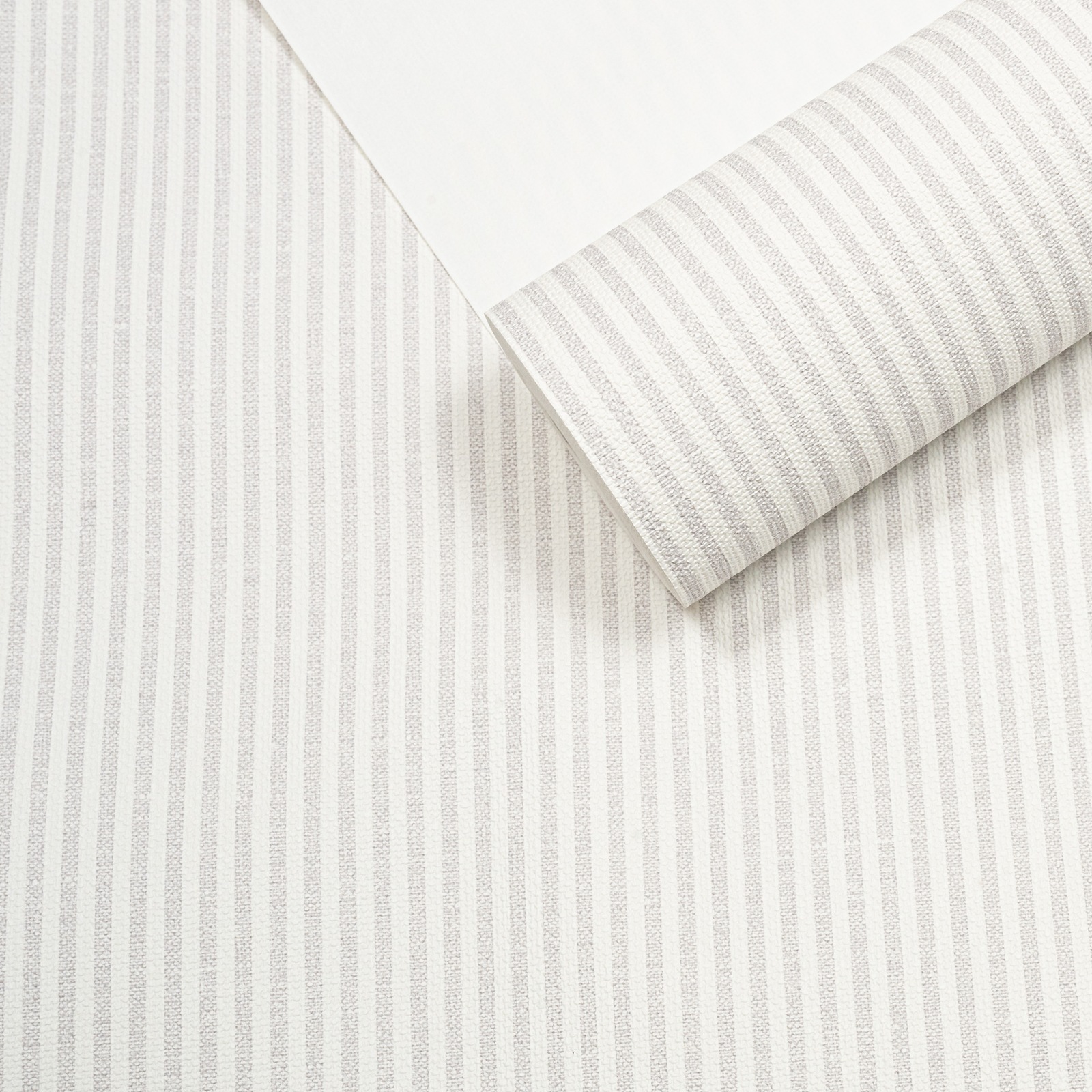 Pale Grey & White Stripe Wallpaper Textured Slightly Imperfect - Image 7