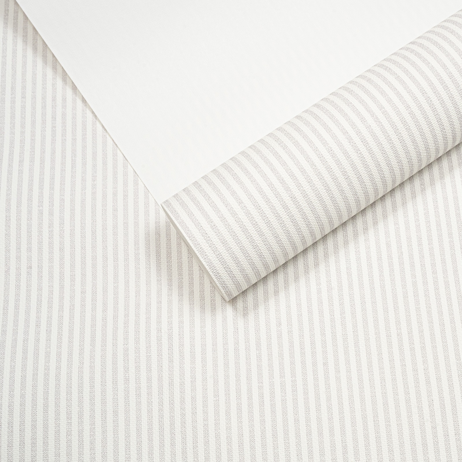 Pale Grey & White Stripe Wallpaper Textured Slightly Imperfect - Image 5