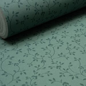 Green Floral Wallpaper Smooth Finish Feature Wall