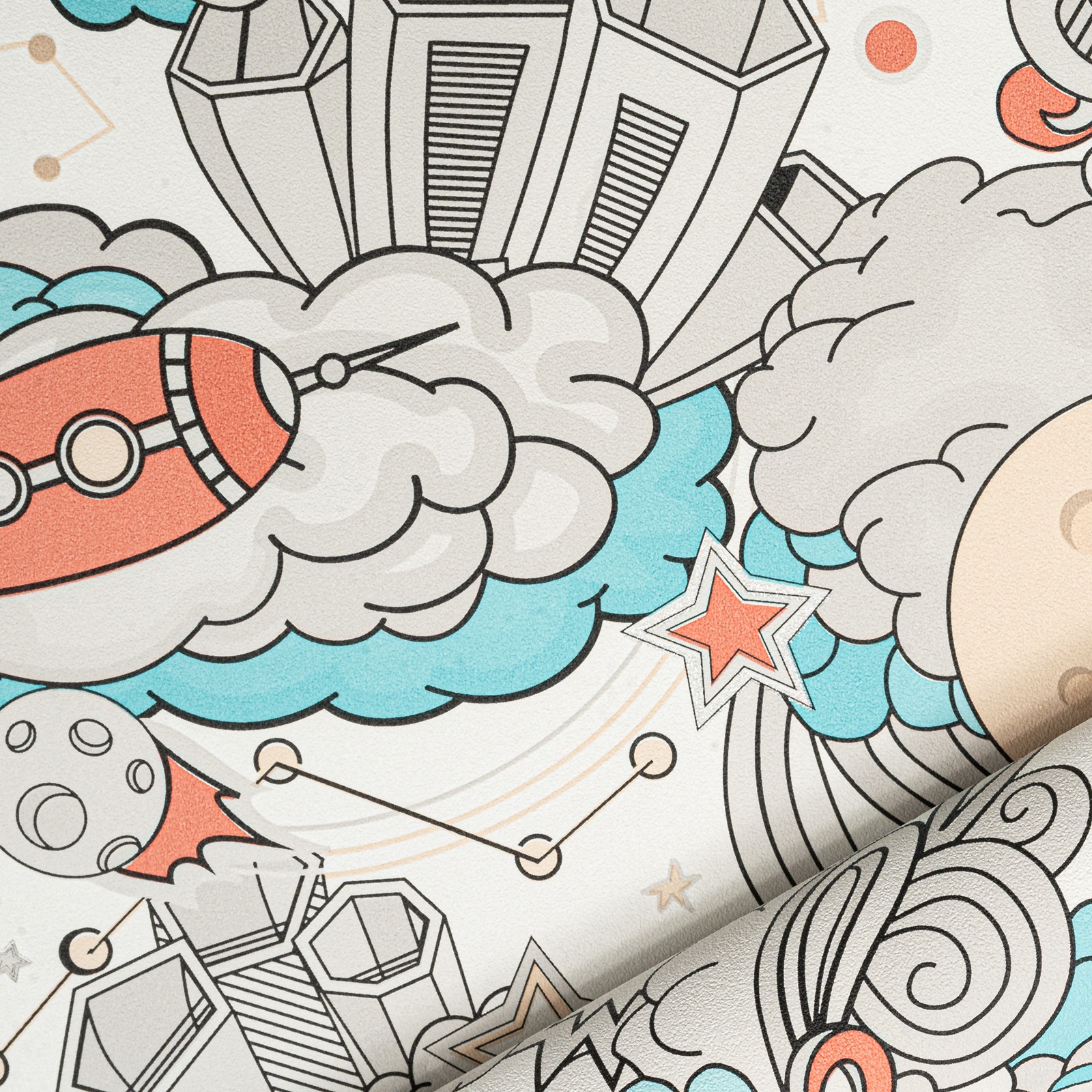 Kids Space Wallpaper Slightly Imperfect Feature Wall - Image 6