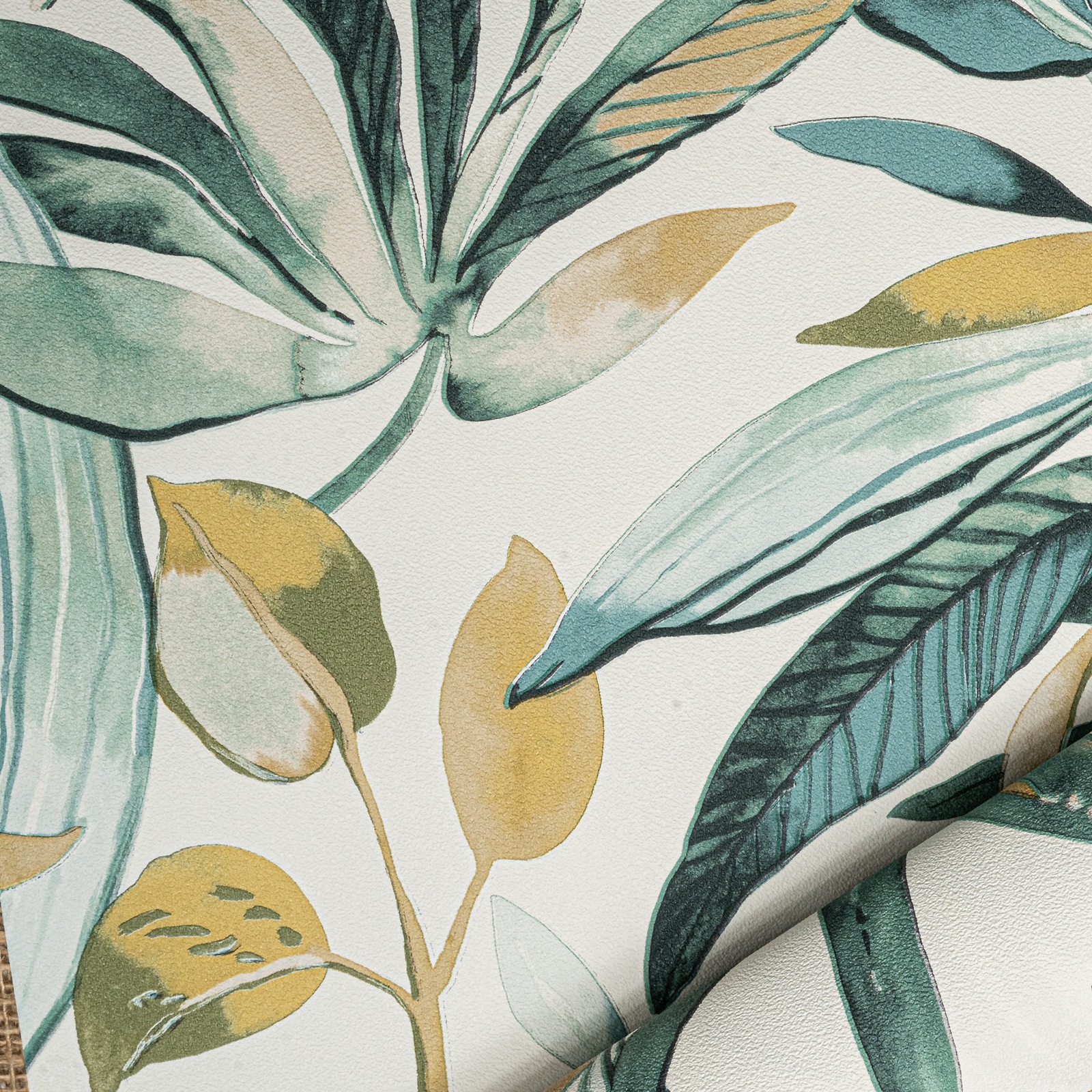 Green Tropical Leaf Wallpaper Slightly Imperfect Feature Wall - Image 8