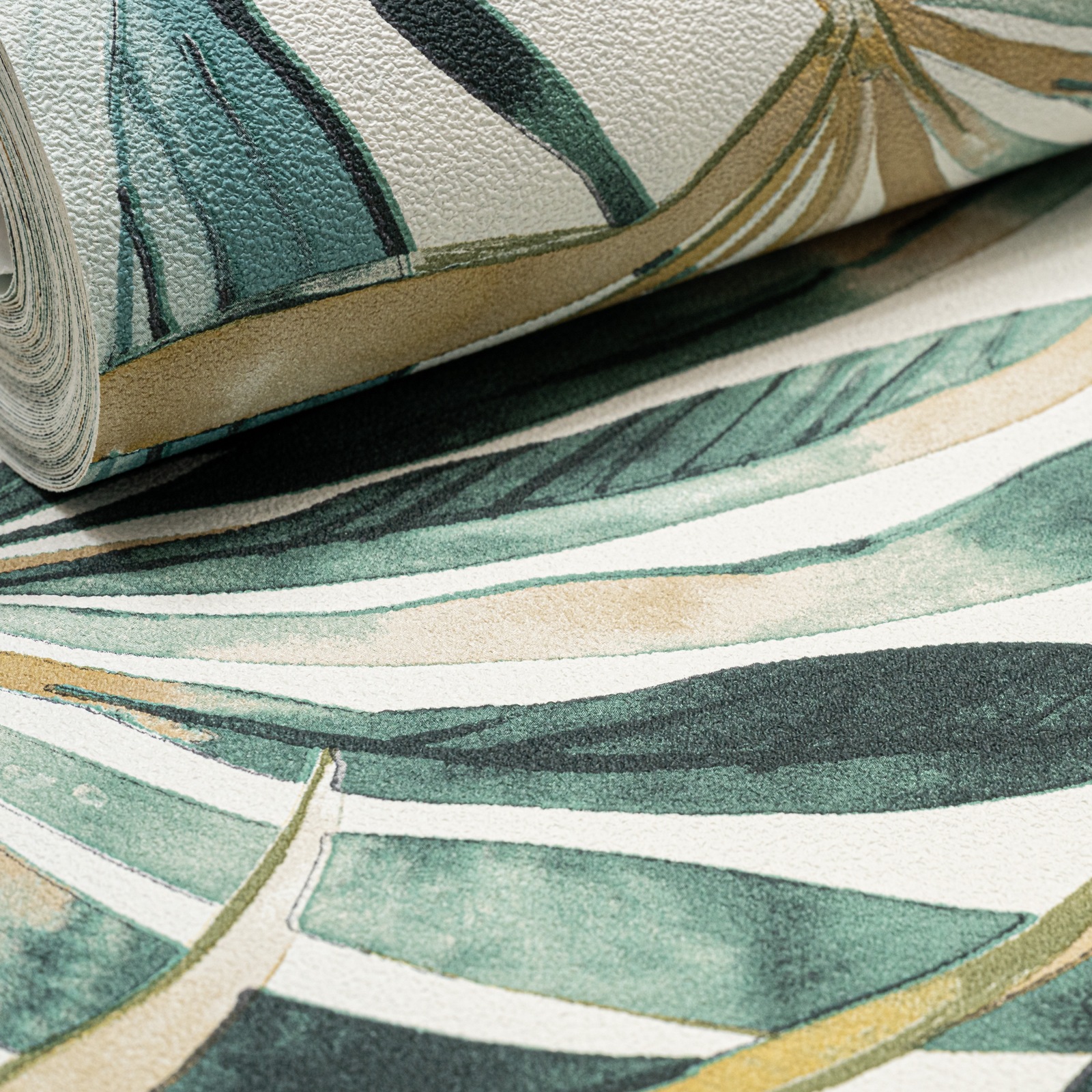 Green Tropical Leaf Wallpaper Slightly Imperfect Feature Wall - Image 4