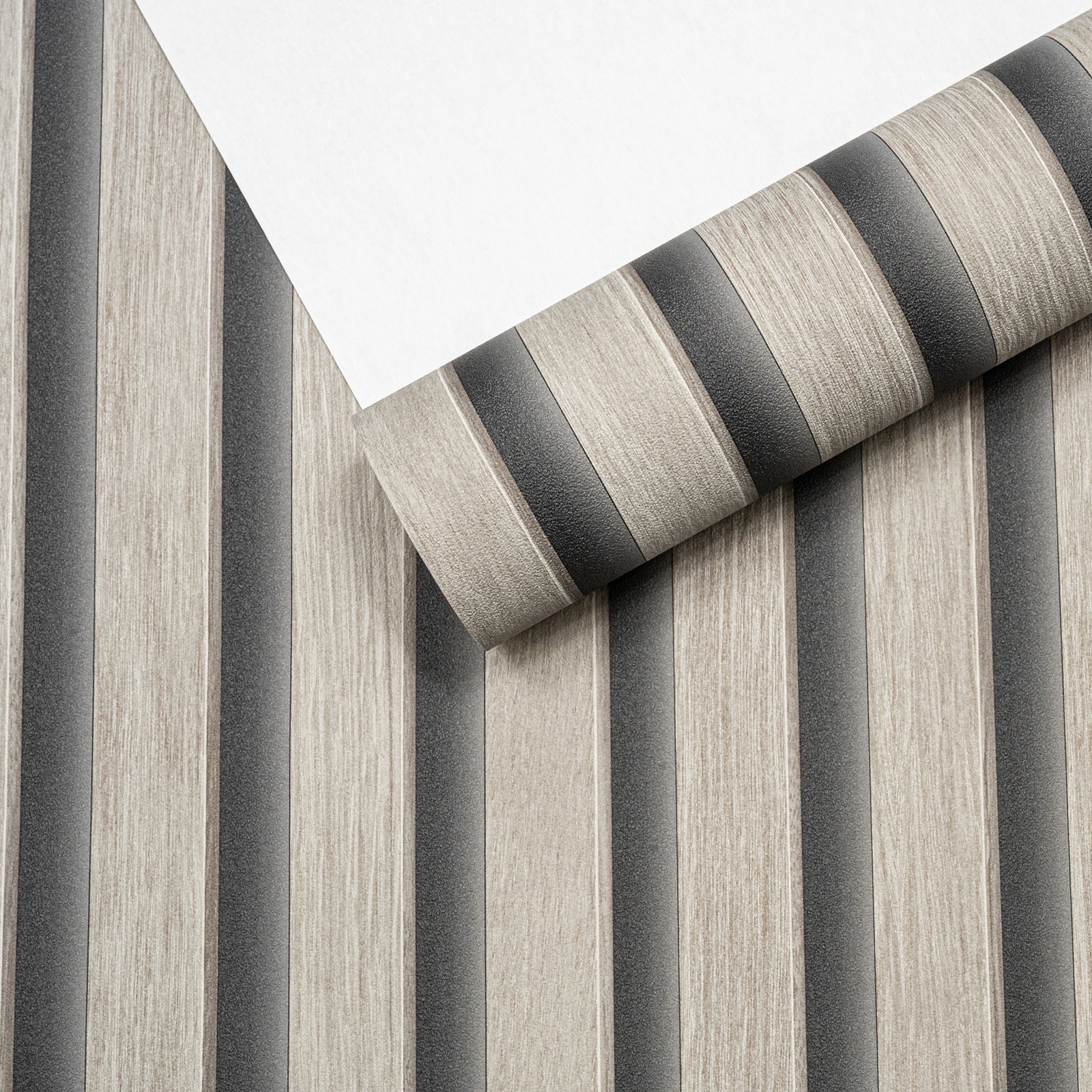 Grey & Charcoal Stripe Wallpaper Slightly Imperfect - Image 5