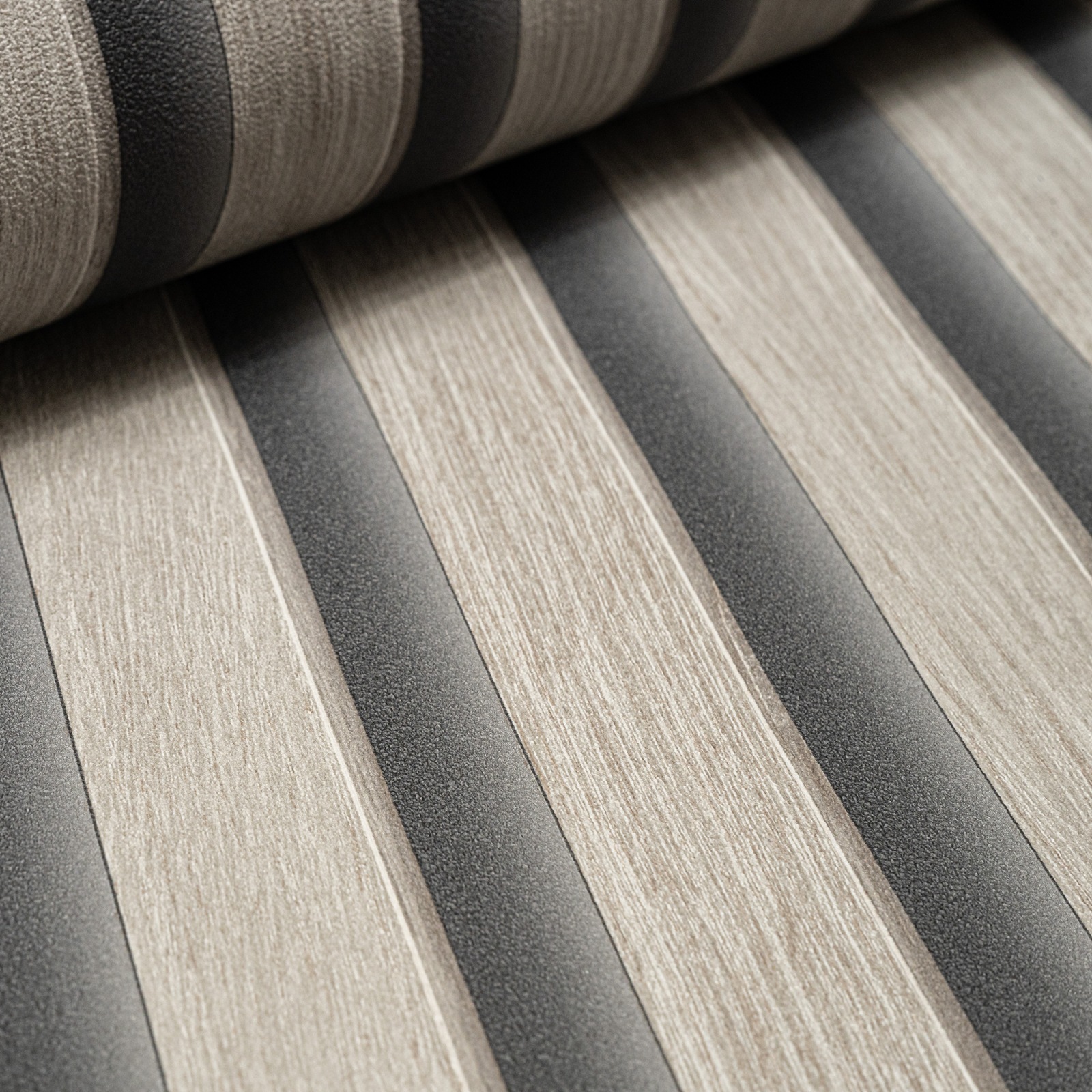Grey & Charcoal Stripe Wallpaper Slightly Imperfect - Image 3