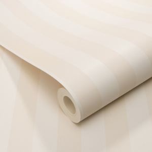 Cream Stripe Wallpaper Natural Tones Smooth Finish