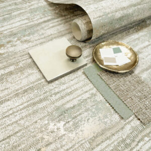 Sage Green Metallic Wallpaper Shimmer Smooth Feature Wall