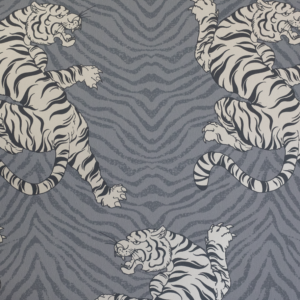 Charcoal & Gold Tiger Animal Print Wallpaper Metallic Shimmer Feature Wall