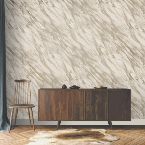 Natural Marble Effect Wallpaper Gold Shimmer Smooth Finish