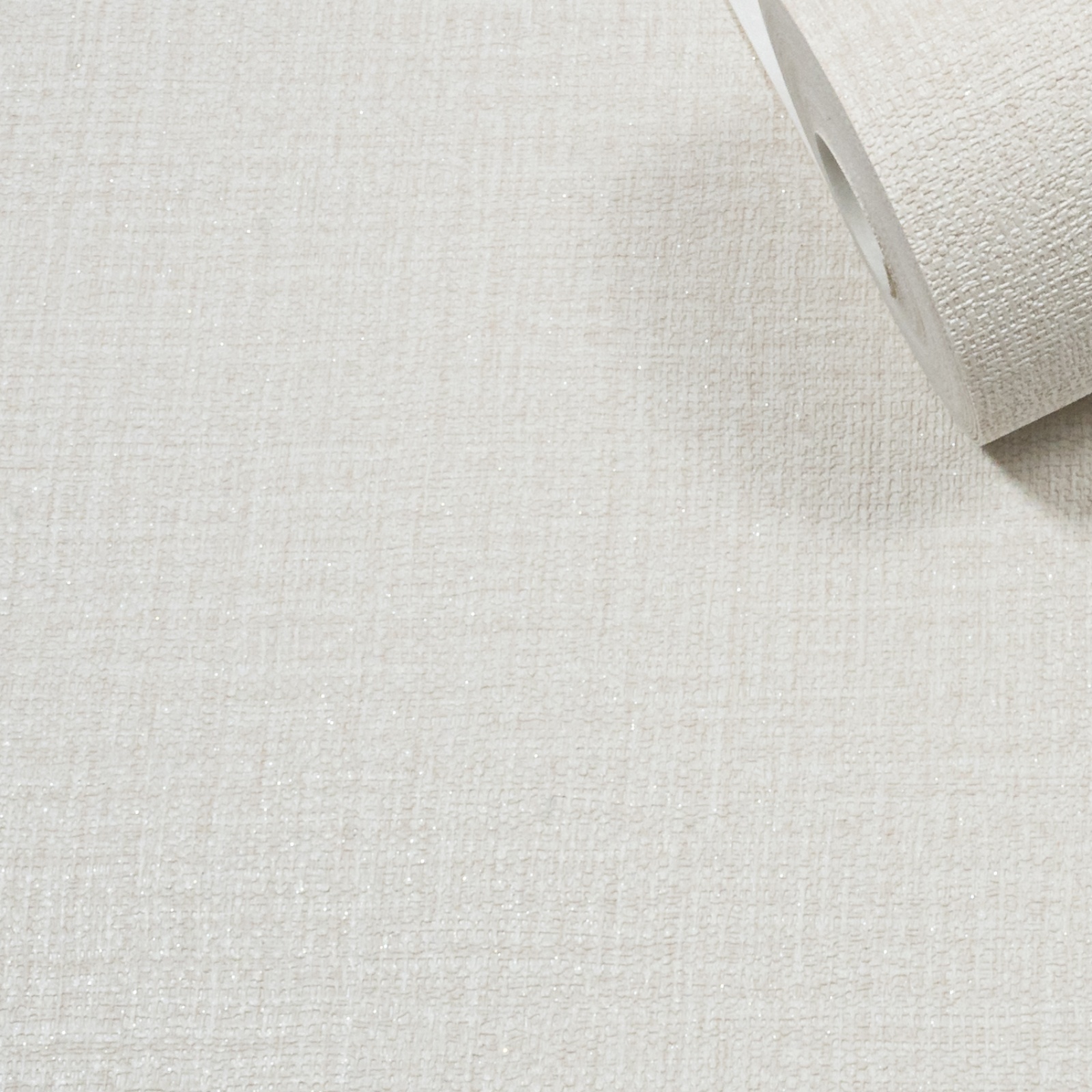 Off White Linen Effect Wallpaper Glitter Shimmer Textured Slightly Imperfect - Image 8