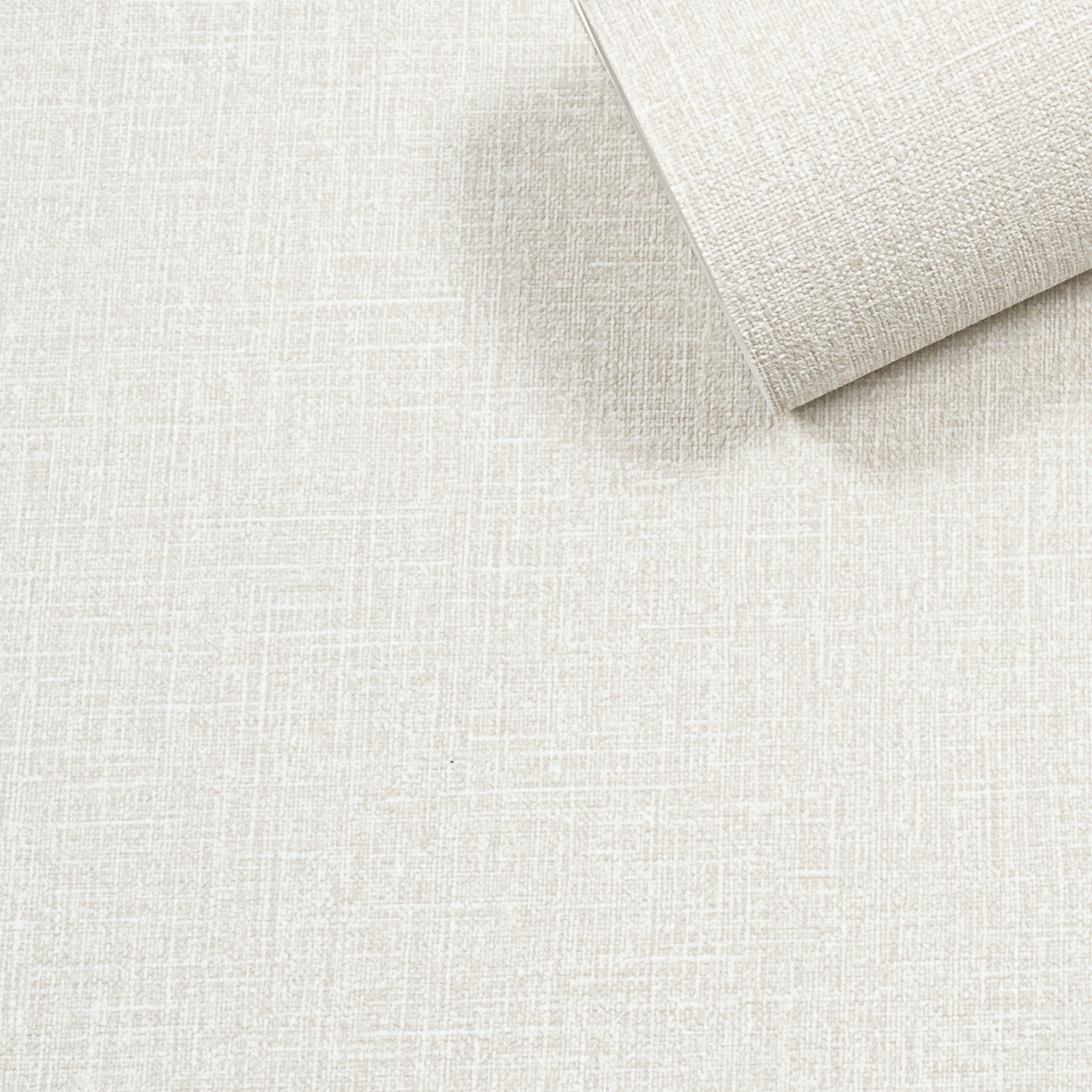 Beige Off White Linen Effect Wallpaper Texutred Slightly Imperfect Vinyl - Image 7