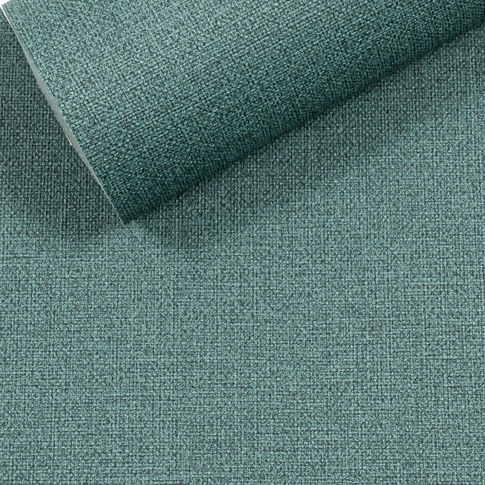 Green Linen Effect Wallpaper Plain Slightly Imperfect Vinyl - Image 6