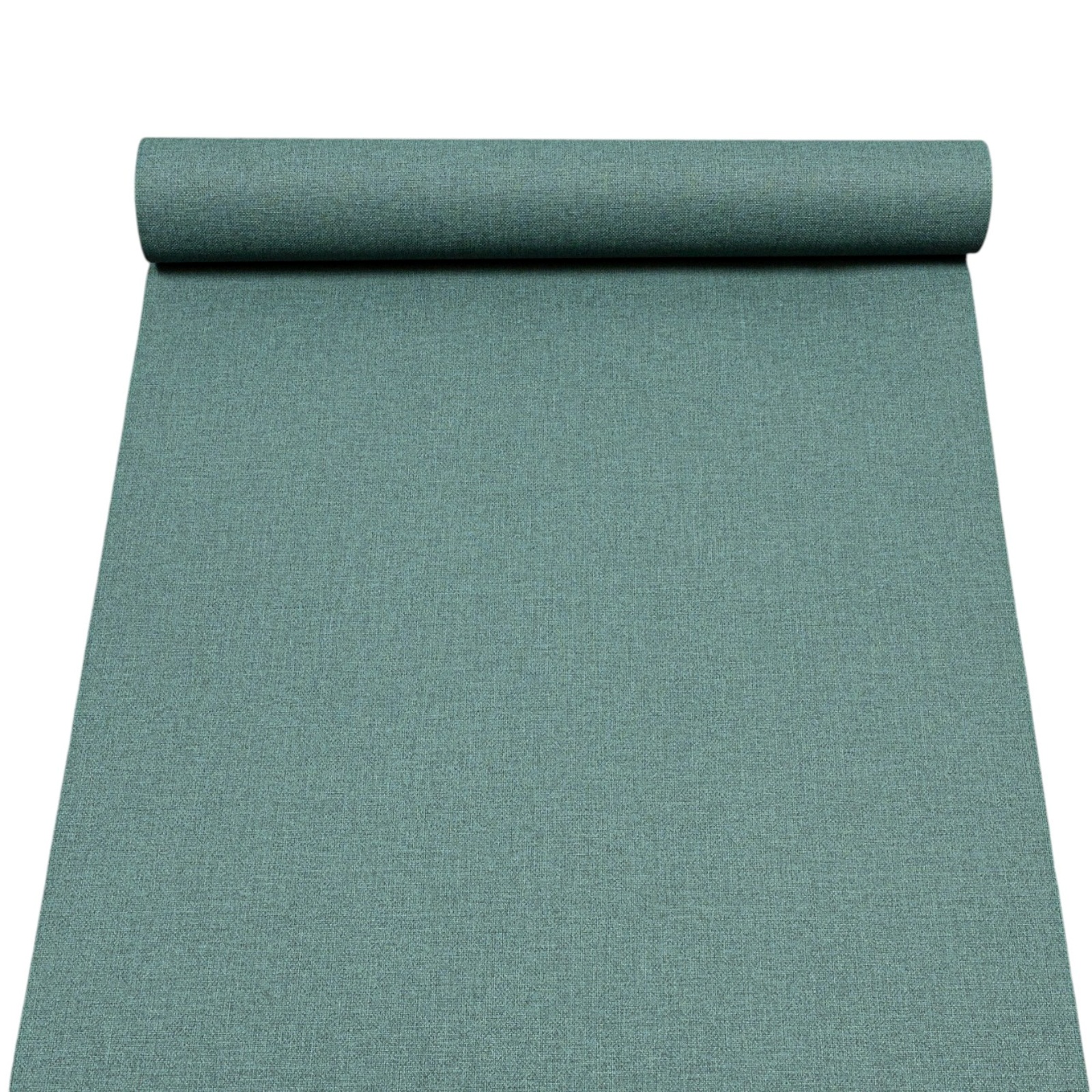 Green Linen Effect Wallpaper Plain Slightly Imperfect Vinyl - Image 2