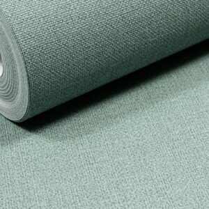 Green Linen Effect Wallpaper Plain Slightly Imperfect Vinyl