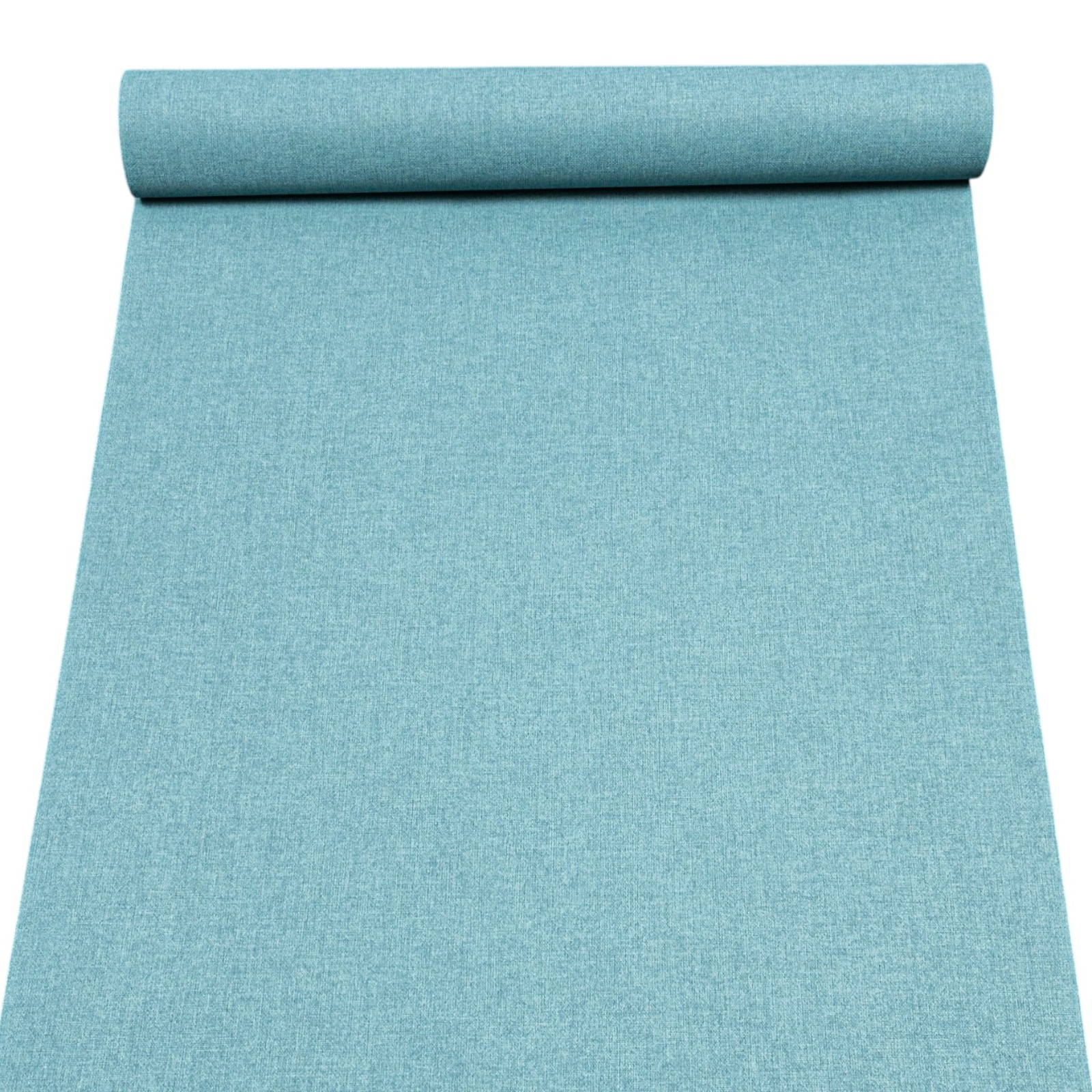 Plain Blue Linen Effect Wallpaper Slightly Imperfect Vinyl - Image 2
